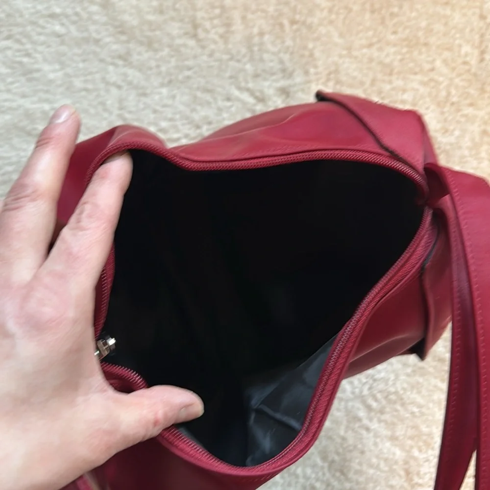 Y2K Kate Spade nylon red backpack or shoulder bag. Silver hardware.